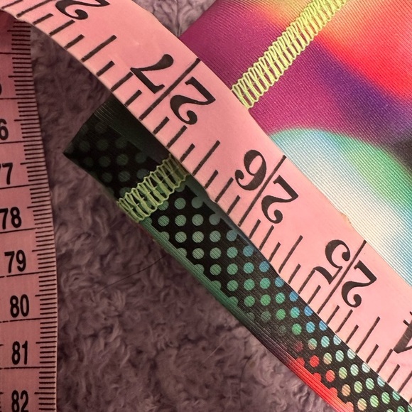 Adidas Pink and Green Cropped Leggings - Picture 5 of 6